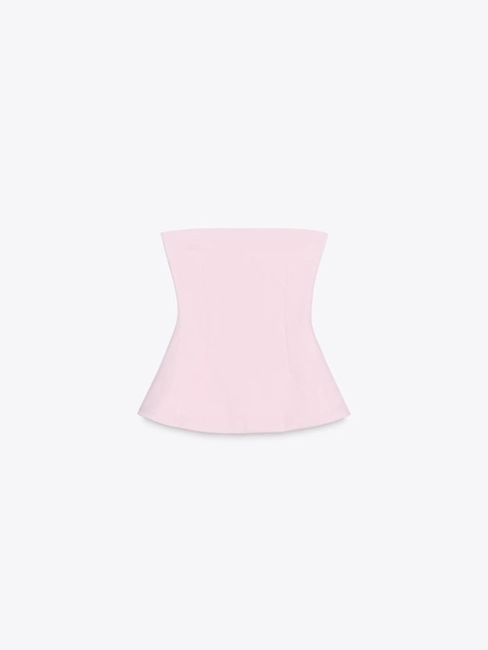 Zara Strapless Peplum Top — Pale Pink